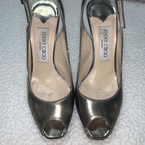 Silver Jimmy Choo heels